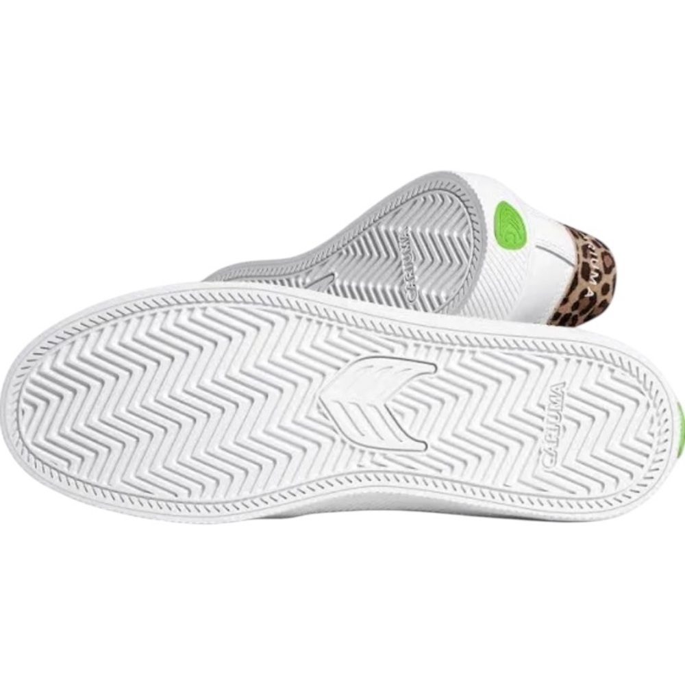 NIB Cariuma Salvas White Smooth Leather/Leopard Sneaker - Women’s 10.5/Men’s 9 - Picture 3 of 14